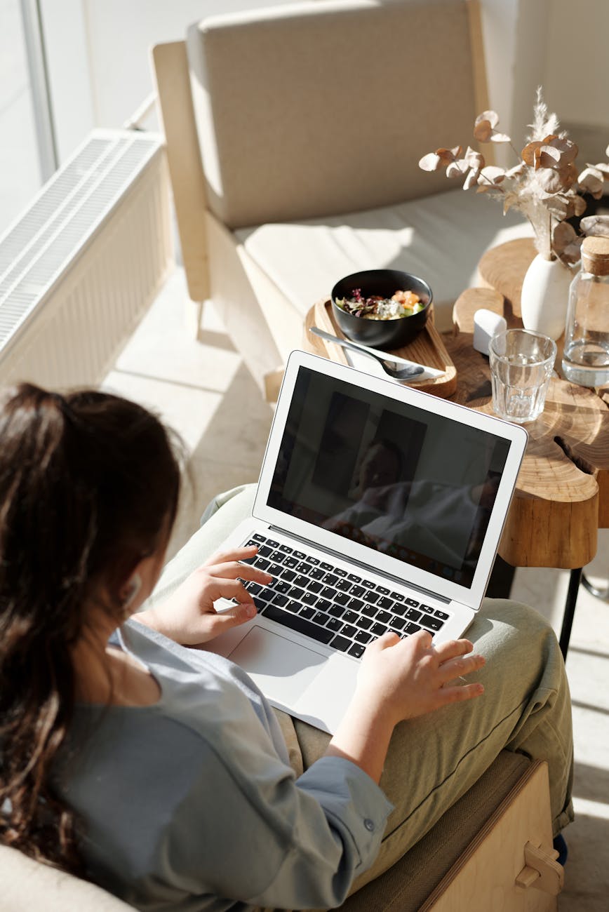 woman working at home